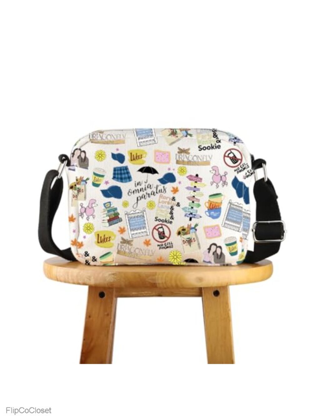 Luke's Diner Crossbody Bag Cotton Linen TV Show Inspired Gift